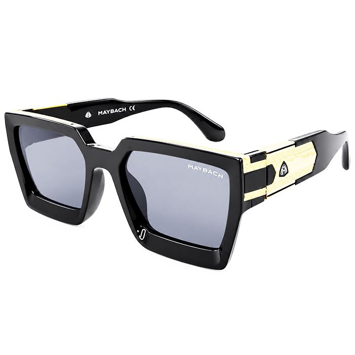 Maybach Black & Gold Square Luxury Sunglasses
