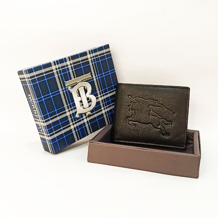 Burberry Premium Black & Blue Checkered Mens Wallet Gift Set