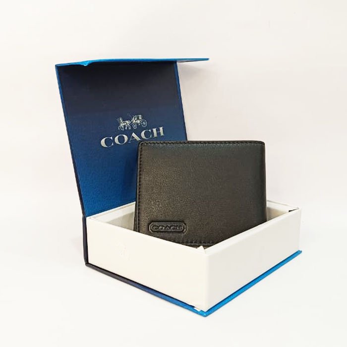 COACH Black Leather Wallet for Men